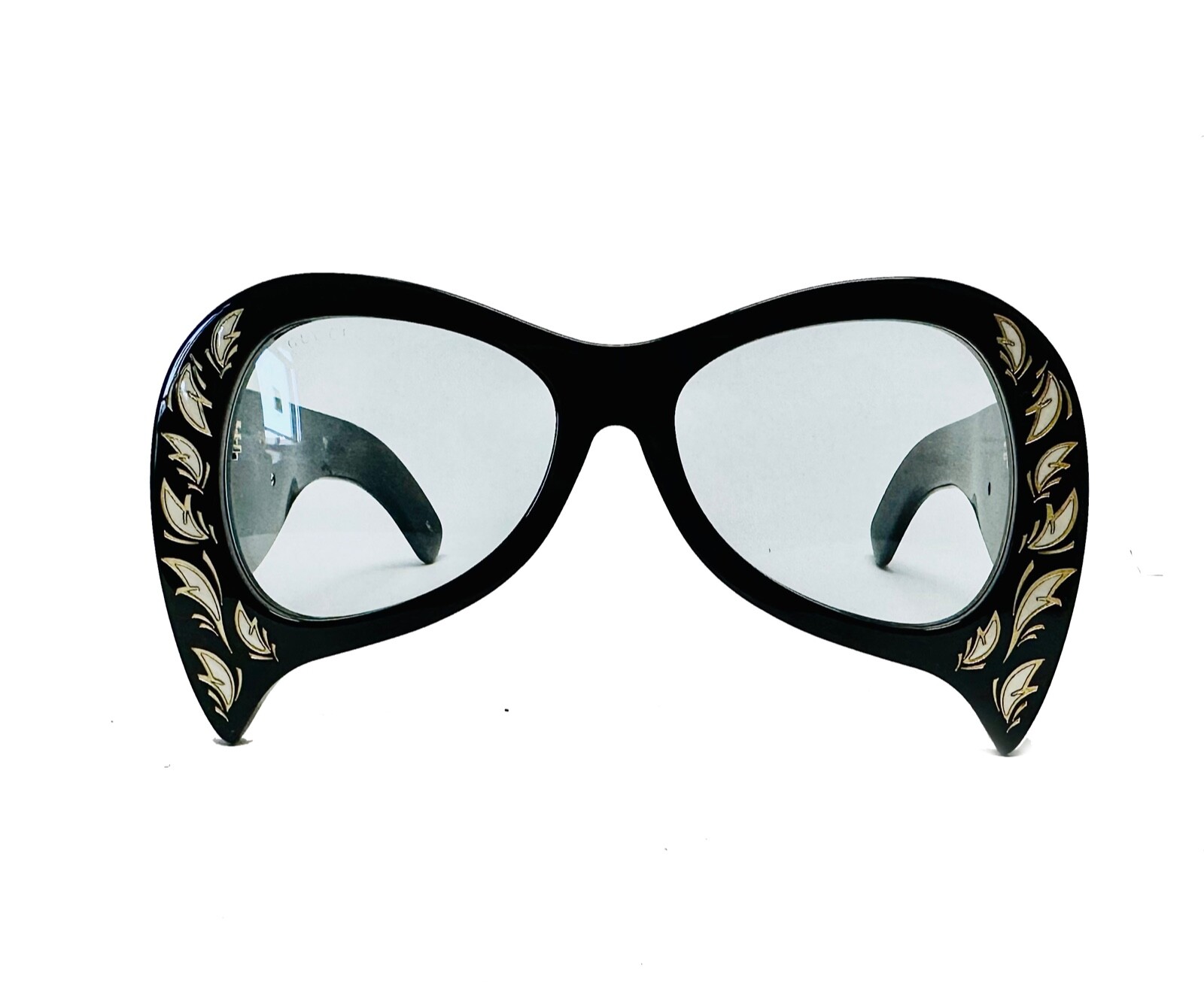 NEW! Classic Faux Pearl Oversized Hollywood Glam Black Eye Sunglasses Wraparound sunglasses, once the pinnacle of passé, are now  main image 2