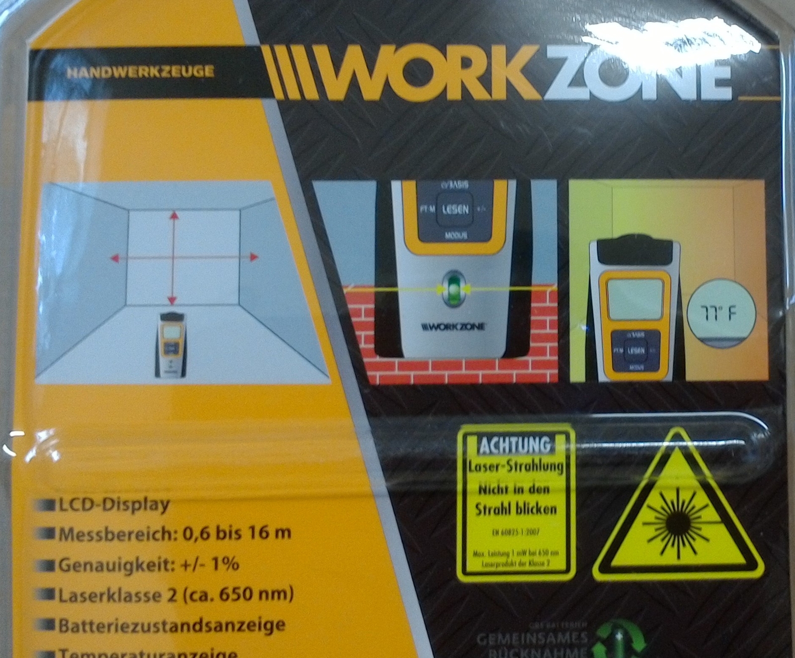 Infrarot Entfernungsmesser Genauigkeit : Workzone profi ultraschall entfernngsmesser laser entfernungsmesser