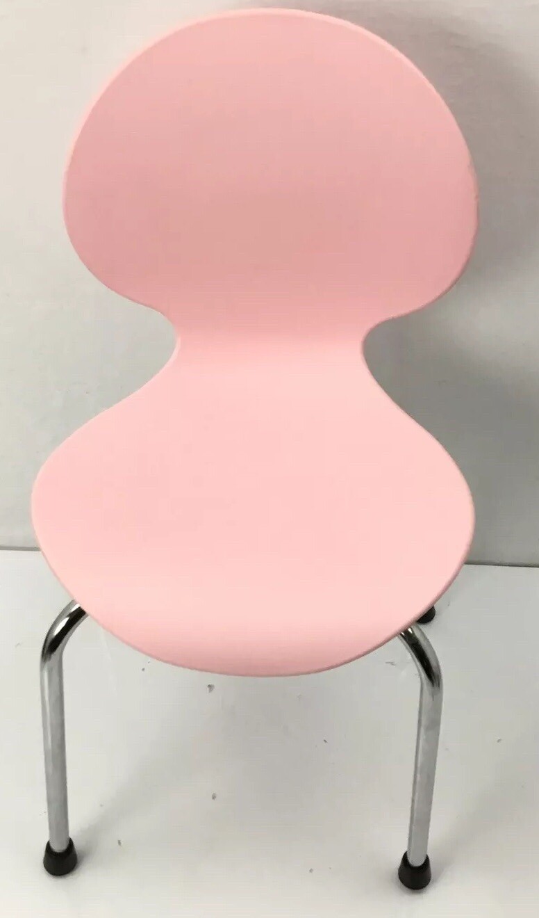 Galvano Tecnica Italy Child's Chair Children Chrome Plastic Pink Vintage Modern