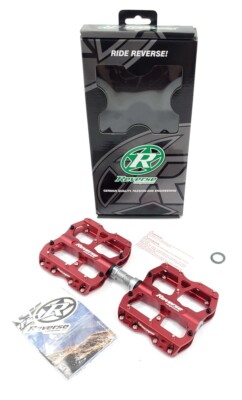 Reverse Components Escape Mountain Bike Flat Pedals, Red