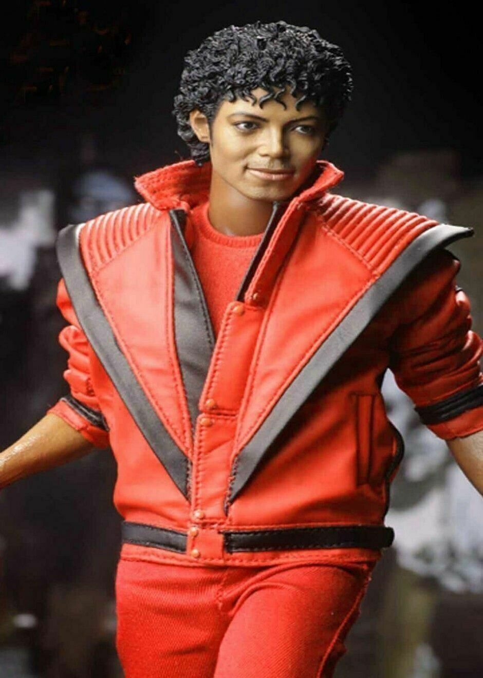 Men's Red MJ Thriller Michael Jackson Real Leather Jacket Men's Red MJ Thriller Michael Jackson Real Leather Jacket