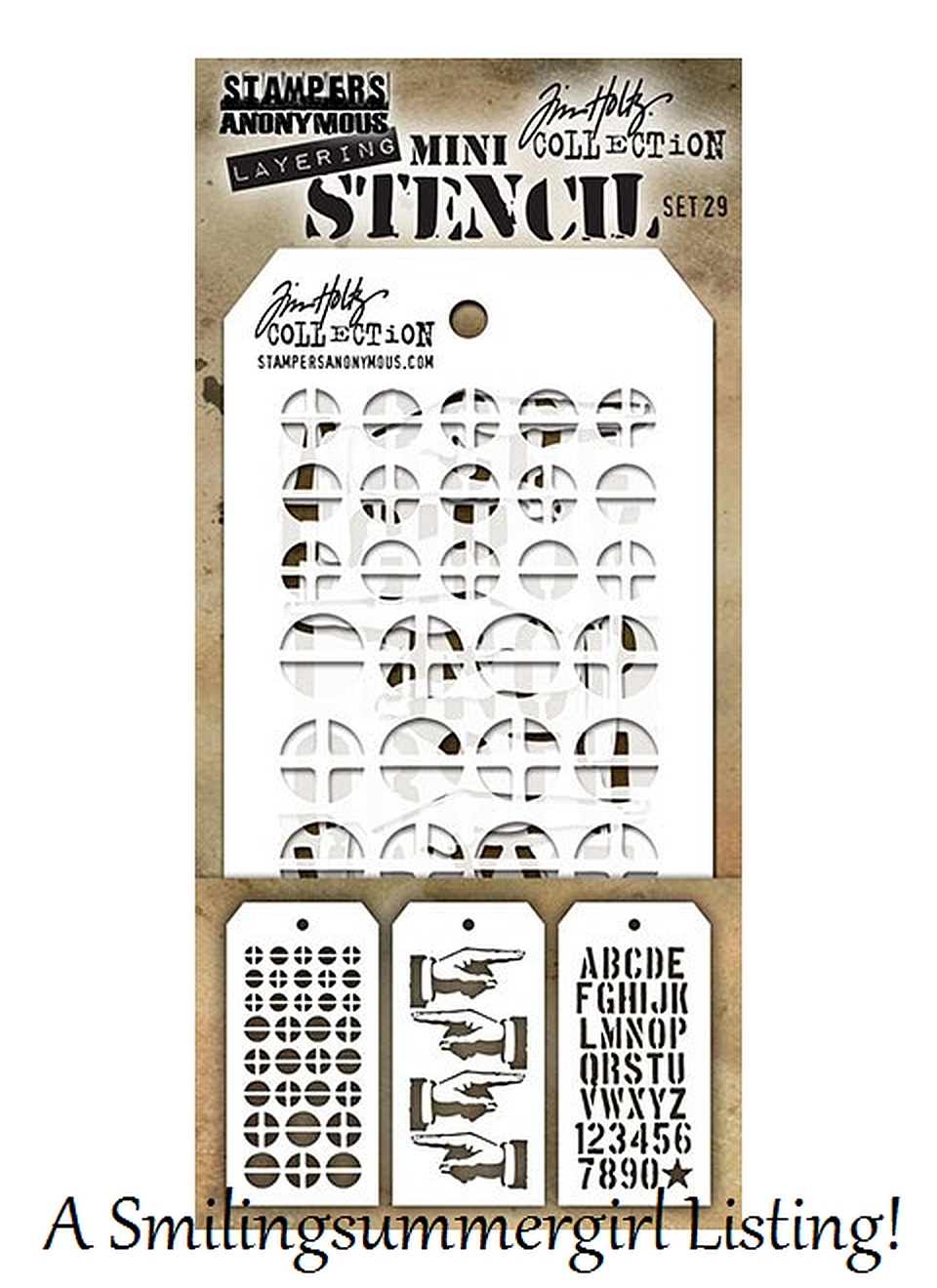 匿名 3 Mini Layering Stencils Autumn Leaves, Pumpkin, Mesh Design