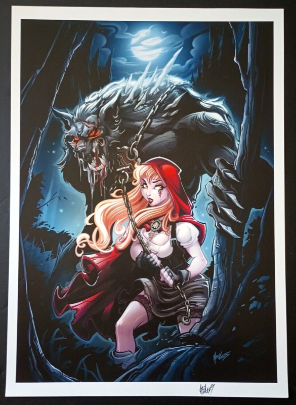 Little Red Riding Hood & Wolf Art Print ~ Signed Martin Abel