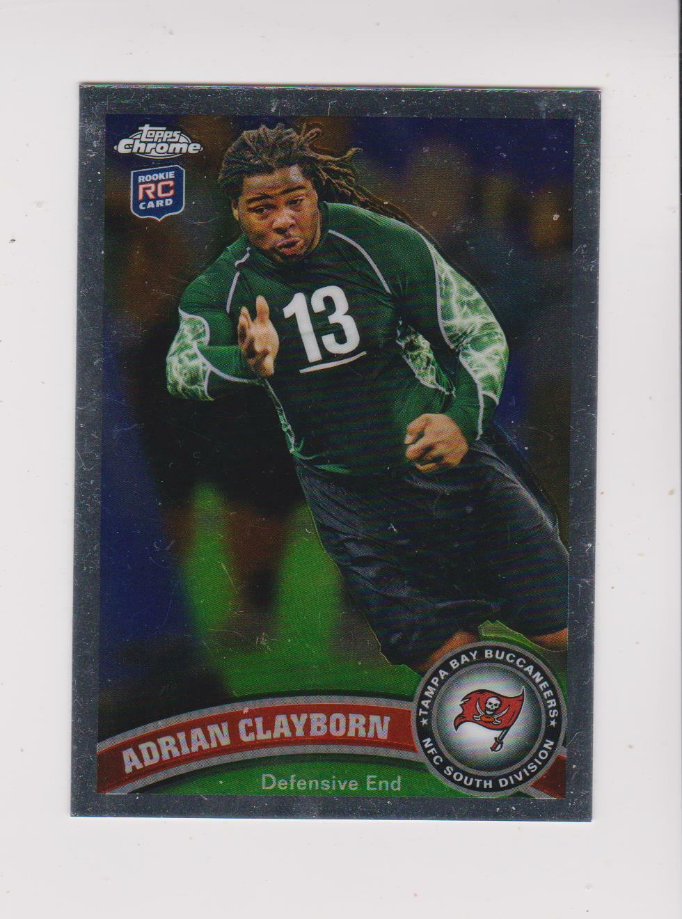 2011 Topps Chrome #14 Adrian Clayborn rookie card, Iowa Hawkeyes. rookie card picture