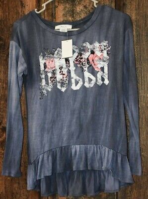 Obsessive Love Girl's Size Large (12) HAPPY Pull Over Top Shirt Long Sleeve