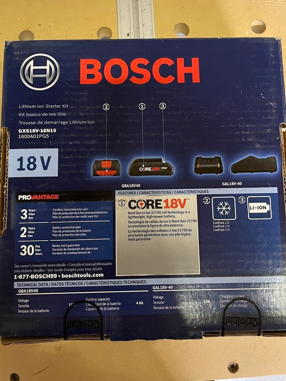 Bosch GXS18V-15N15 18V 4Ah Compact Lithium Ion Battery Starter Kit