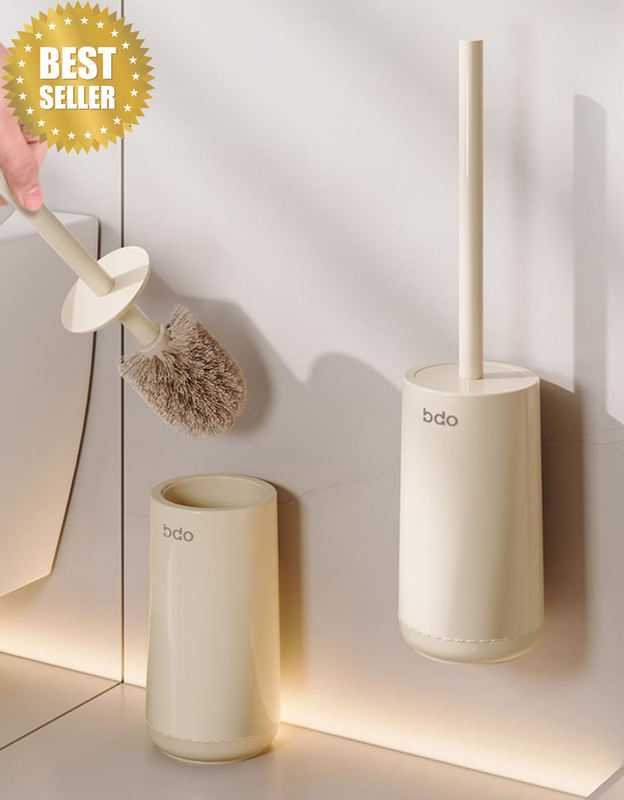 Toilet Brush and Holder Set, Long Handle WC Toilet Bowl Cleaner Wall Mounted, Du