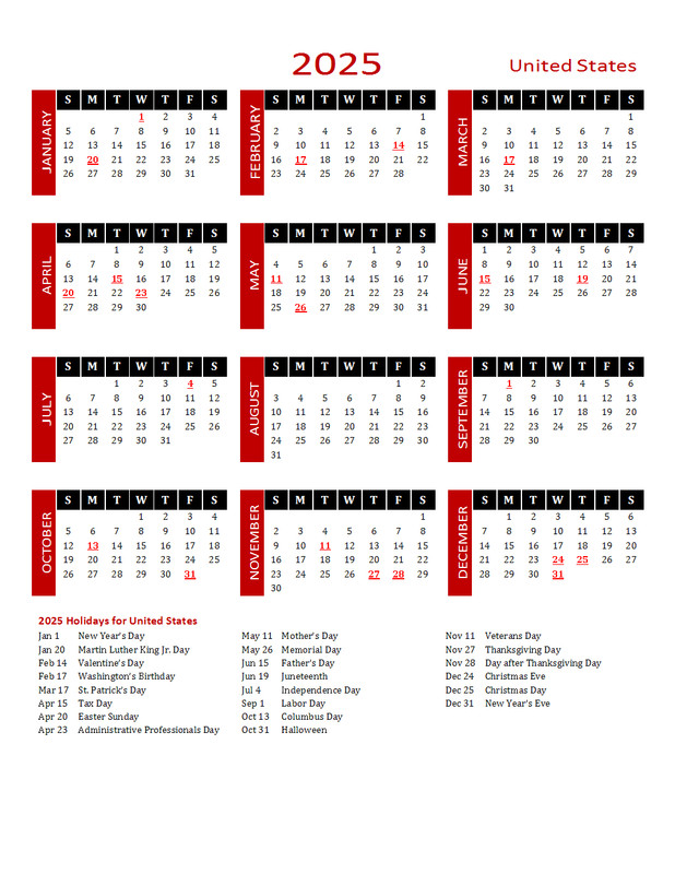 2025 Yearly Calendar  Poster No Frame, Calendar  Poster