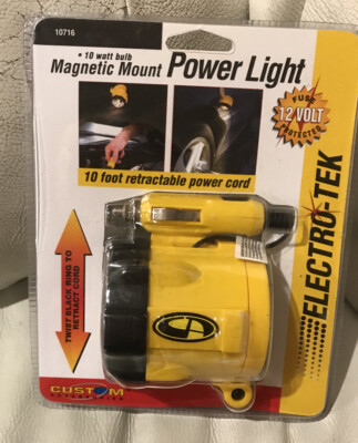 POWER LIGHT MAGNETIC MOUNT 10W RETRACTABLE POWER CORD 10 FT ELECTRO TEK NIP