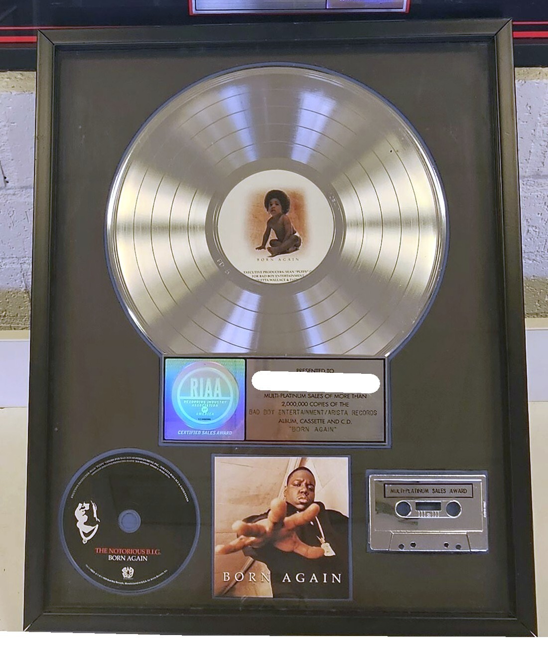 NOTORIOUS BIG SALES AWARD RIAA Multi Platinum Plaque BORN