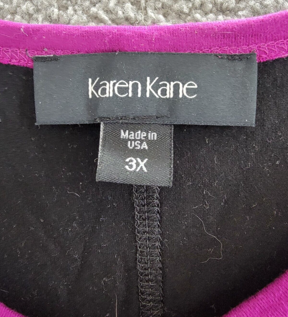 Karen Kane Plus Size Colorblock V-Neck Blouse Women's 3X Magenta and Black L/S~ - Picture 15 of 16