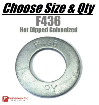 Flat Washers F436 Structural Washers Hot Dipped Galvanized - Sizes 1/4'' - 2''