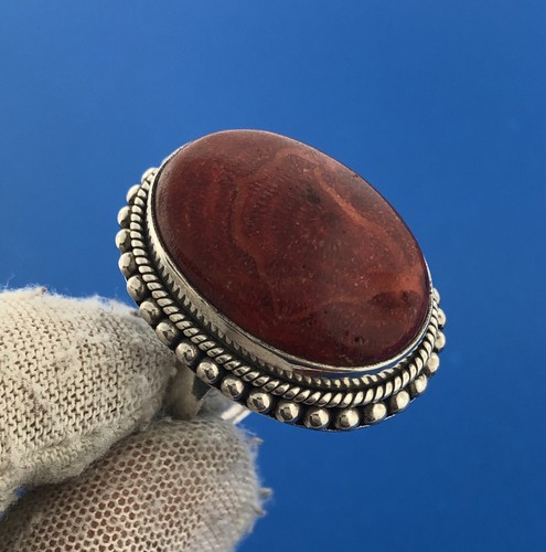 Designer Doug Paulus DP India Silver Sterling 925 Red Jasper