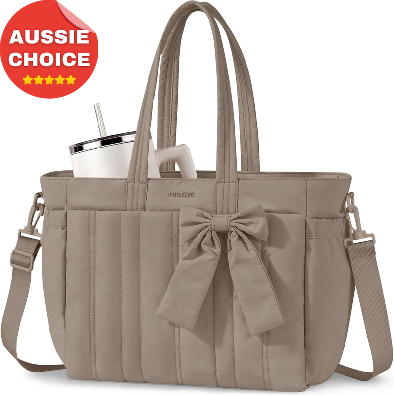 Large Capacity Bow Tote Bag Women Shoulder Handbag Stylish Everyday Use