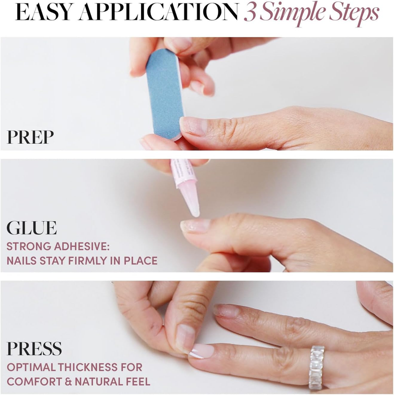 Press On Nails - Goal Digger | Glossy, Semi-Transparent, Short Round Nails, Reus