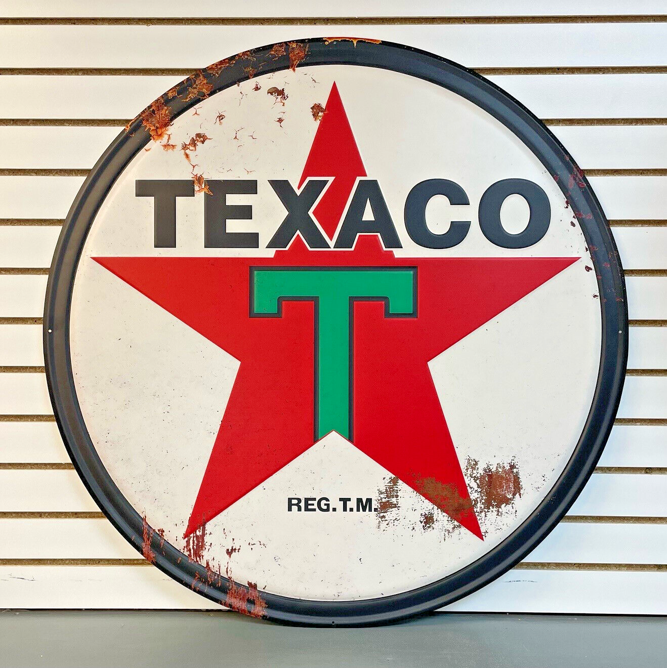 LARGE 36" Texaco Red Star Gasoline Gas & Oil Station Reproduction Metal Sign