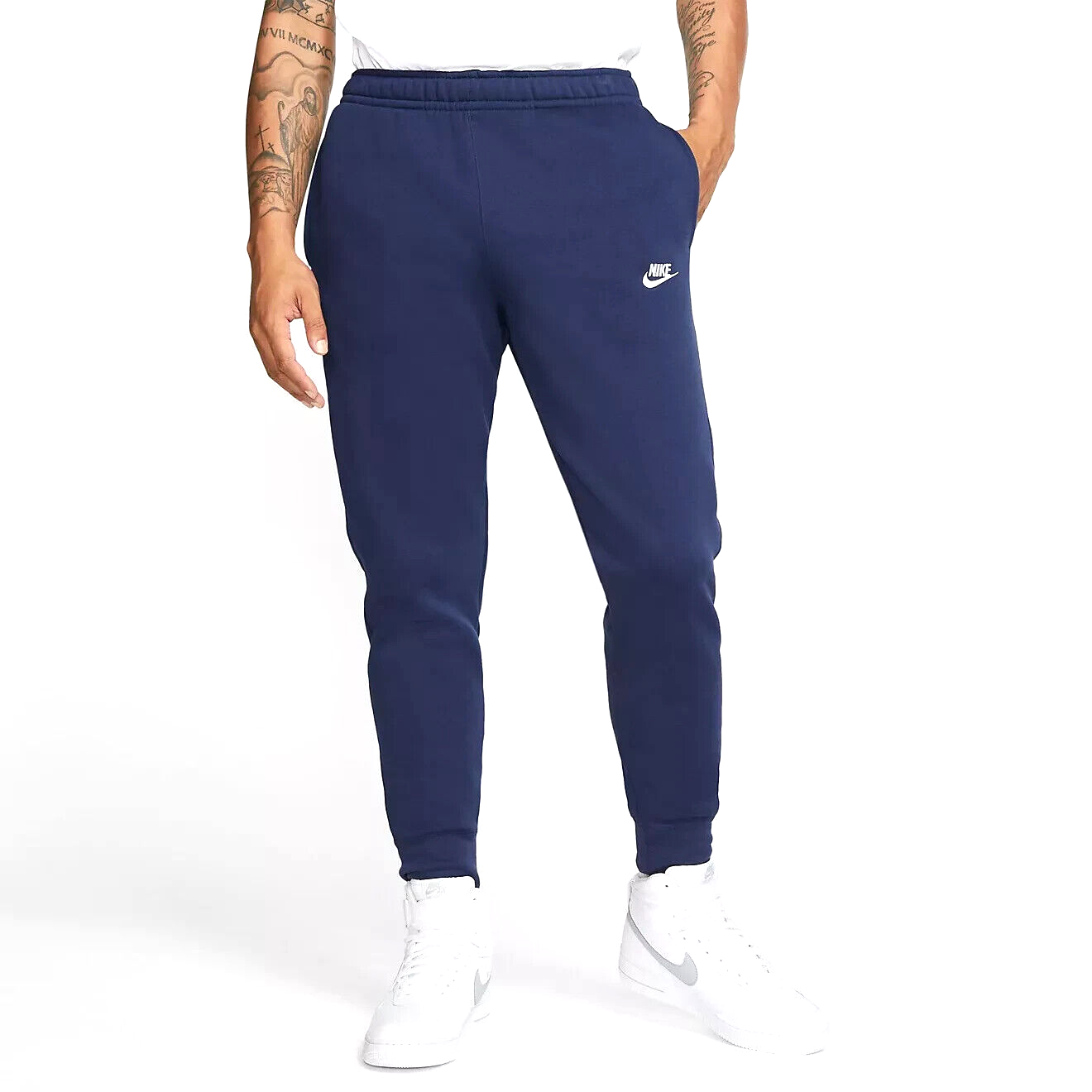 Флисовые брюки-джоггеры Nike Men Sportswear Club цвета Mid. Navy, Diff. Размеры,BV2671-410