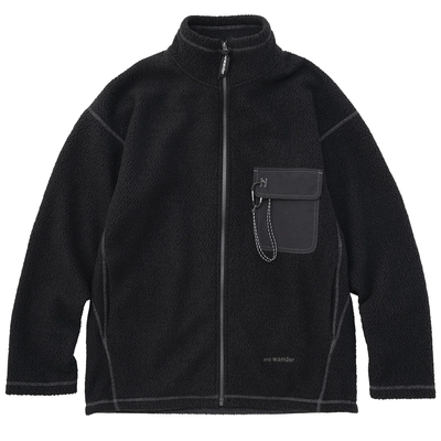 Pre-owned And Wander Re Wool Jacket Stand Zip Black
