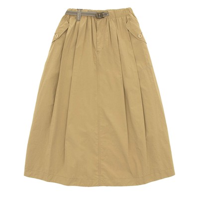 And Wander Womens Oversized Cargo Skirt Light Beige