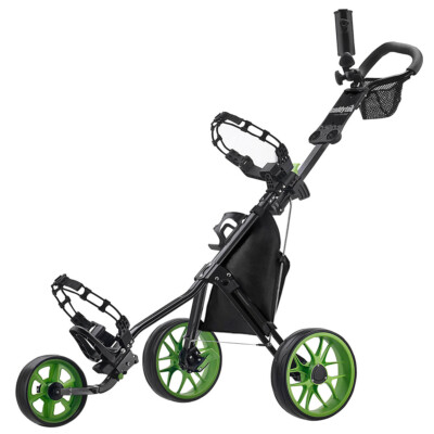 CaddyTek 11.5 v3 SuperLite Deluxe 3 Wheel Golf Buggy / Push Cart - Lime