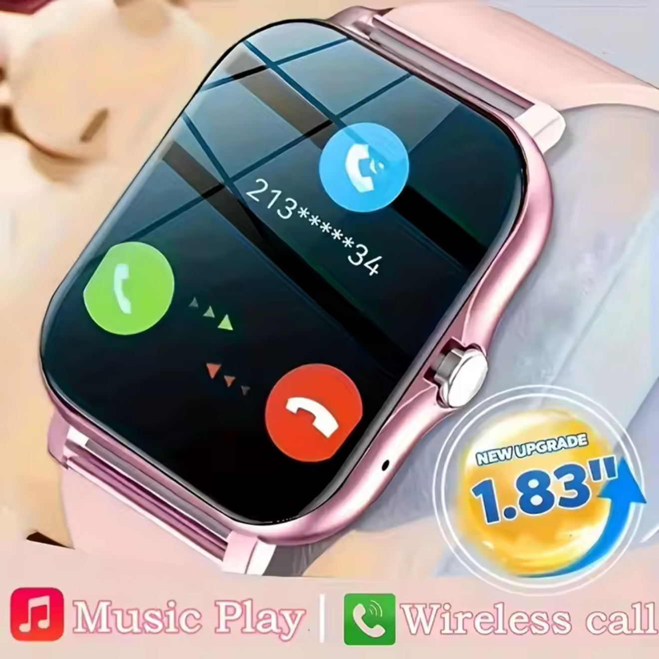 Herren Smartwatch Modern Stil –Bluetooth Anrufe,  Blutdruck,  Sport,  TOP
