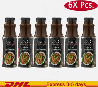 6X Tummour Num Yum  350ml Thai Fermented Fish Salad Dressing Thai Plara Sauce