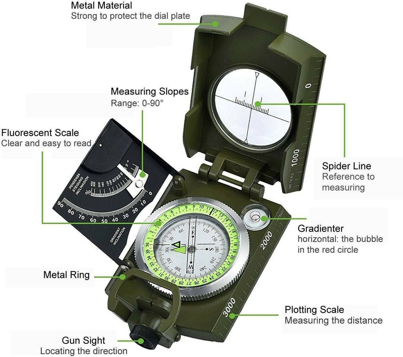 Tactical 10 fonctions Boussole-Militaire Armée Randonnée Outdoor Equipment Camping