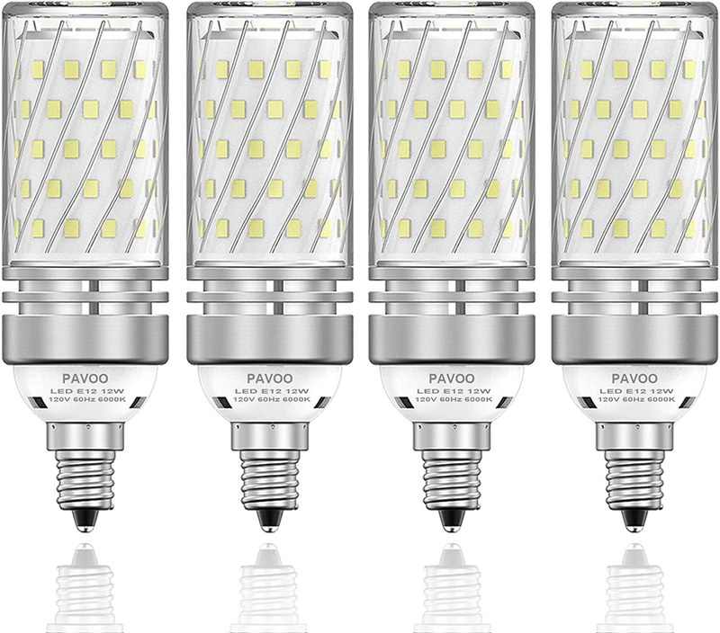 E12 LED Light Bulbs, 12W LED Candelabra Bulbs 100 Watt Equivalent, 1200LM, 6000K