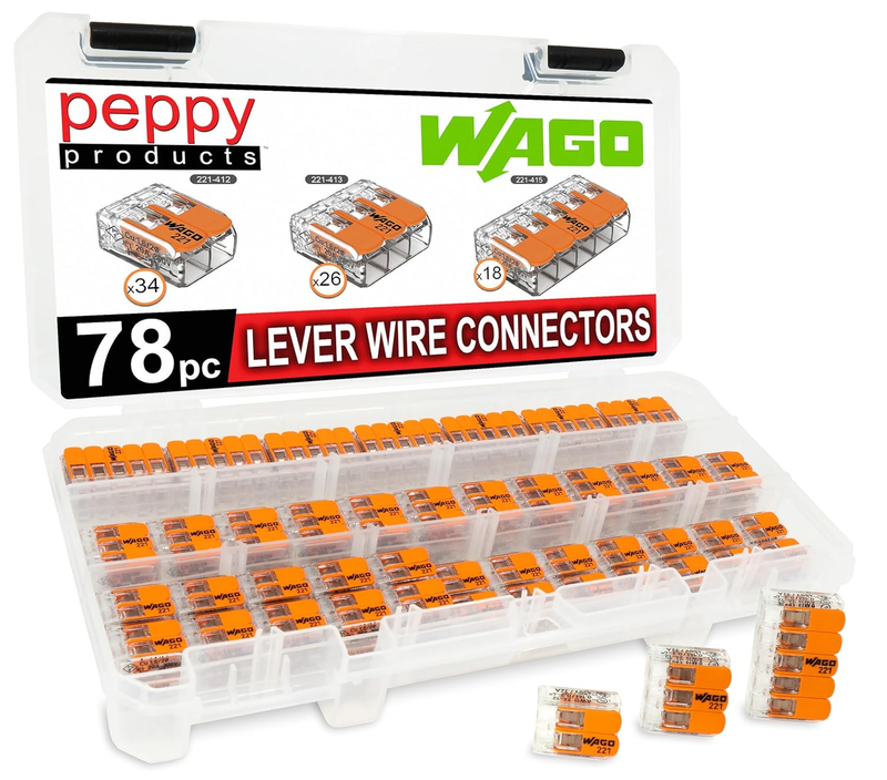 WAGO 221 Lever Nuts 78Pc Compact Splicing Wire Connector