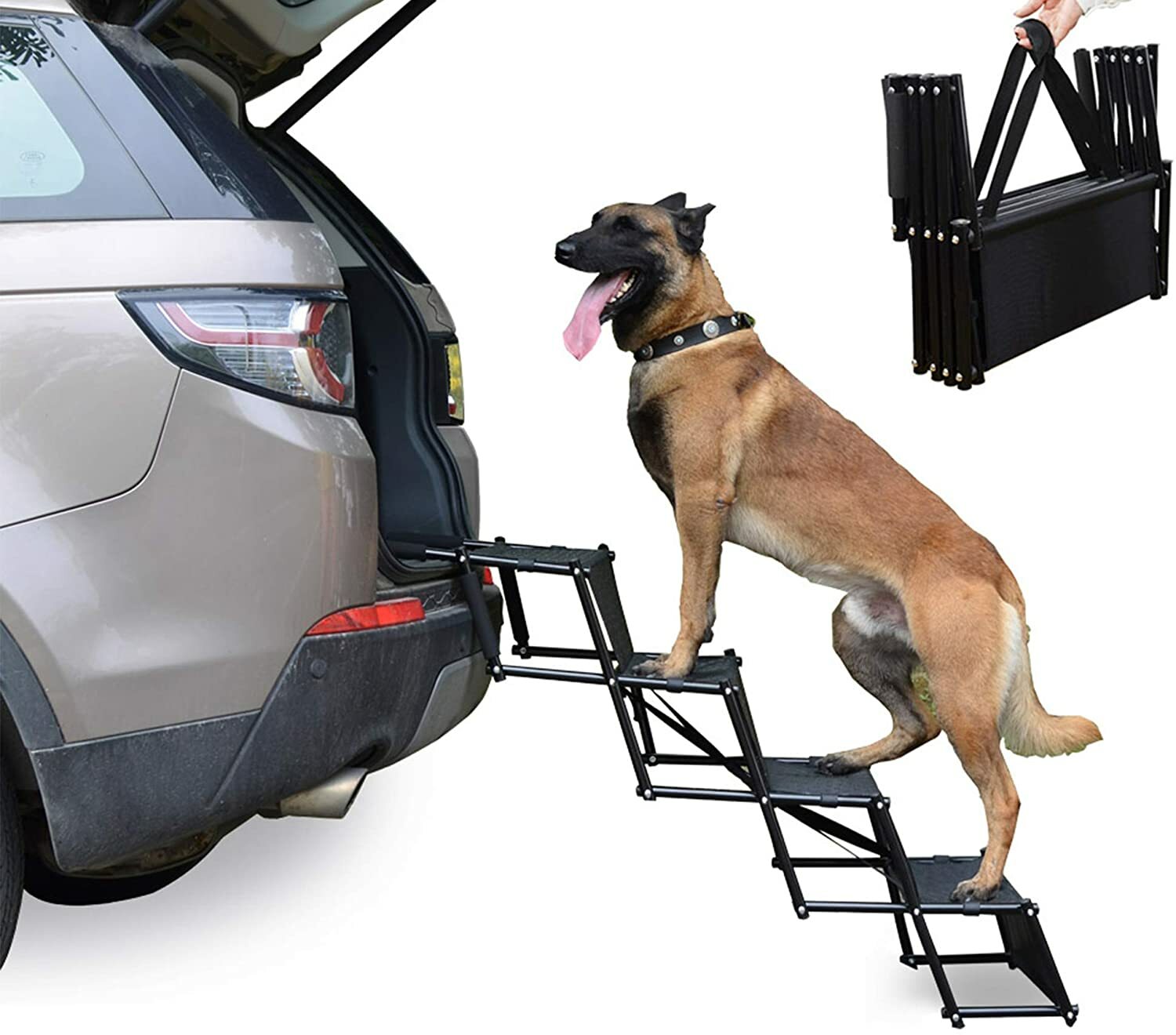 Pet Ladder Ramp with Wide Steps can Support 150 Lbs, Lightweight