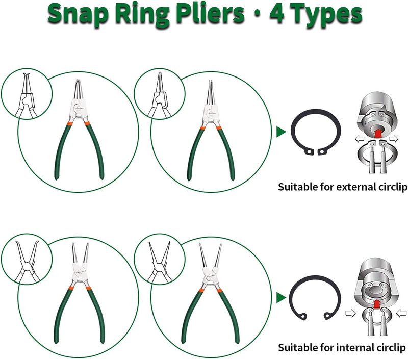 9-Inch Circlip Heavy Duty Snap Pliers External Retaining Ring Removal Tool NEW