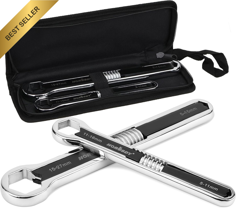 2-Piece Universal Spanner Set, Double Head Universal Adjustable Wrench, SAE 3/16
