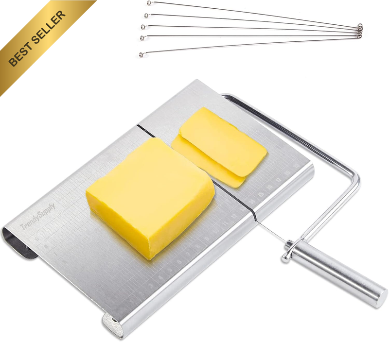 Stainless Steel Cheese Slicer, Cheese Slicer with Wire, Cheese Cutter with Accur