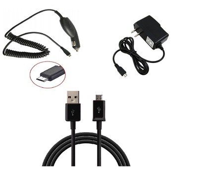 CAR + 2 AMP WALL HOME CHARGER+MICRO USB CABLE FOR MOTOROLA MOTO E4, E4 PLUS