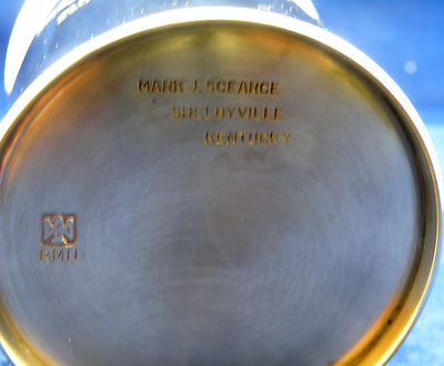 Rare 1970 Keeneland Race Track 14K Yellow Gold Presidential Mint Julep Cup,wMONO