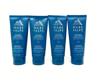 Oars + Alps Soothing Mens Shaving Cream Fresh Ocean Splash 3.4 fl oz Set of 4