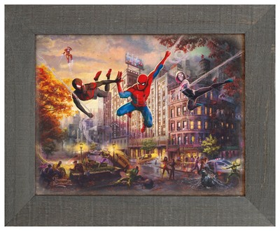 Thomas Kinkade Spider Man & Friends Ultimate Alliance 12 x 16 Framed Metal Print