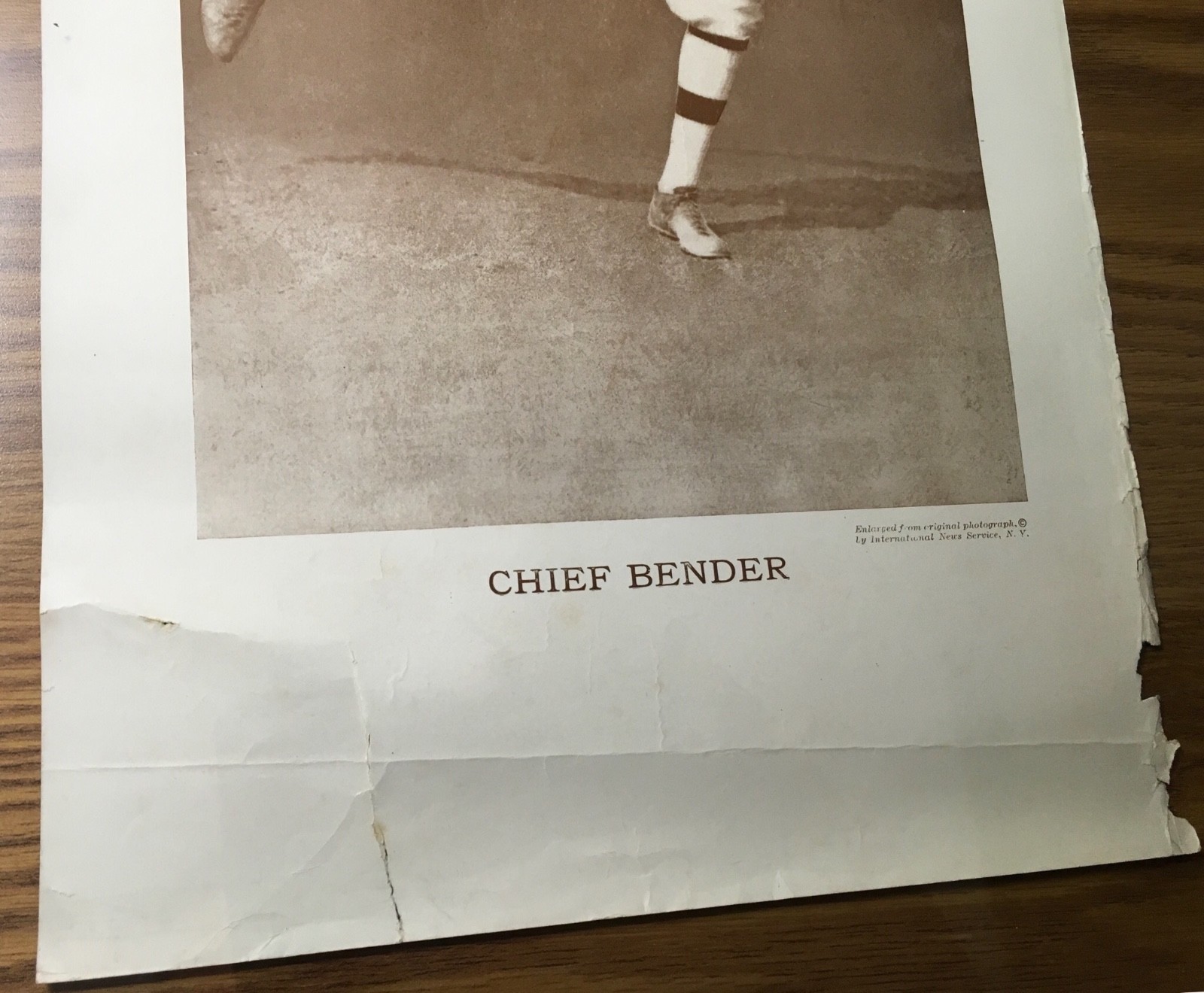 1915 Baseball Magazine Premium M113 Sepia 10” x 20” Poster CHIEF BENDER A’s HOF