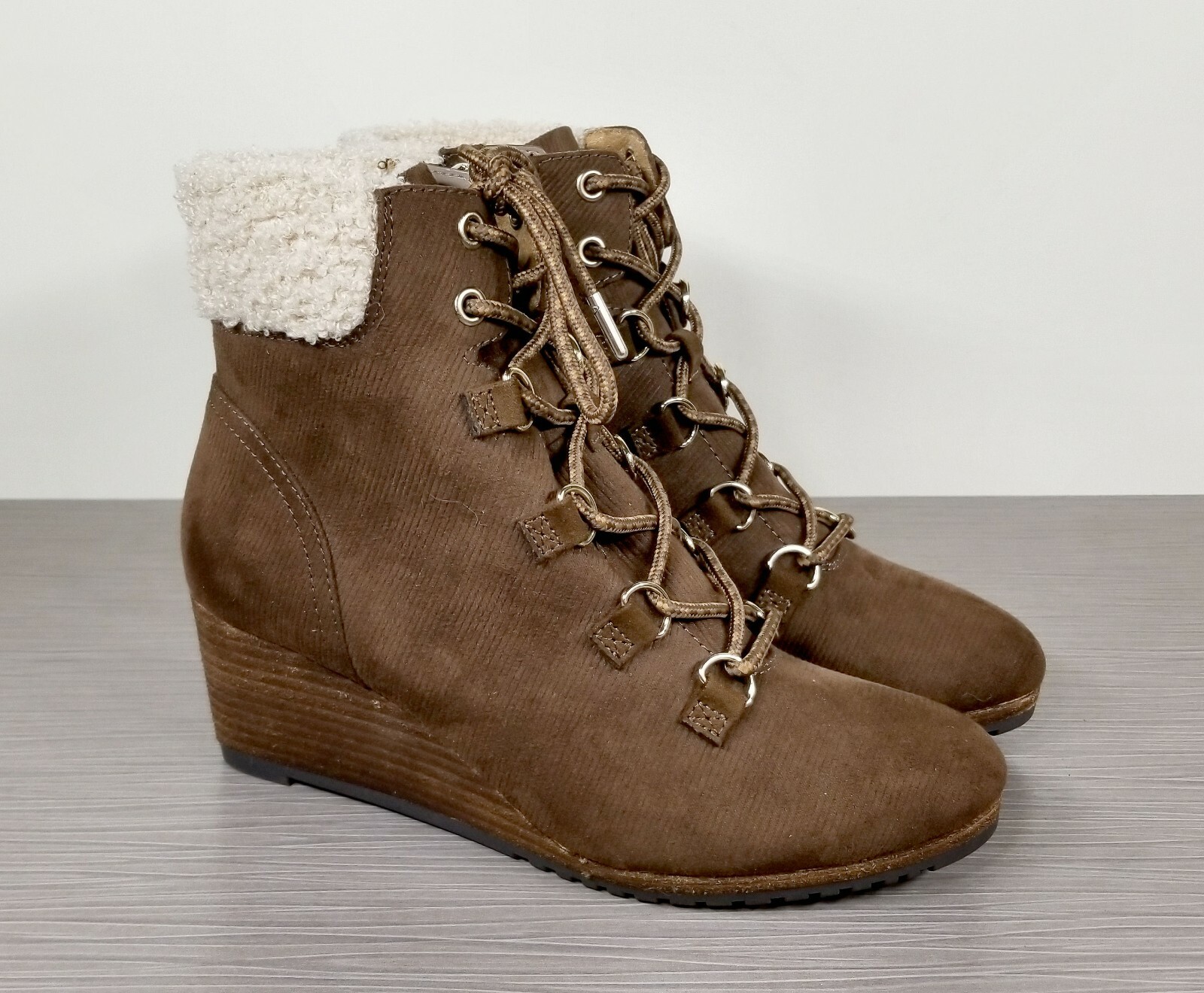 Dr. Scholl's Charmer Wedge Bootie, Brown Fabric, Womens Size 6 US / 36