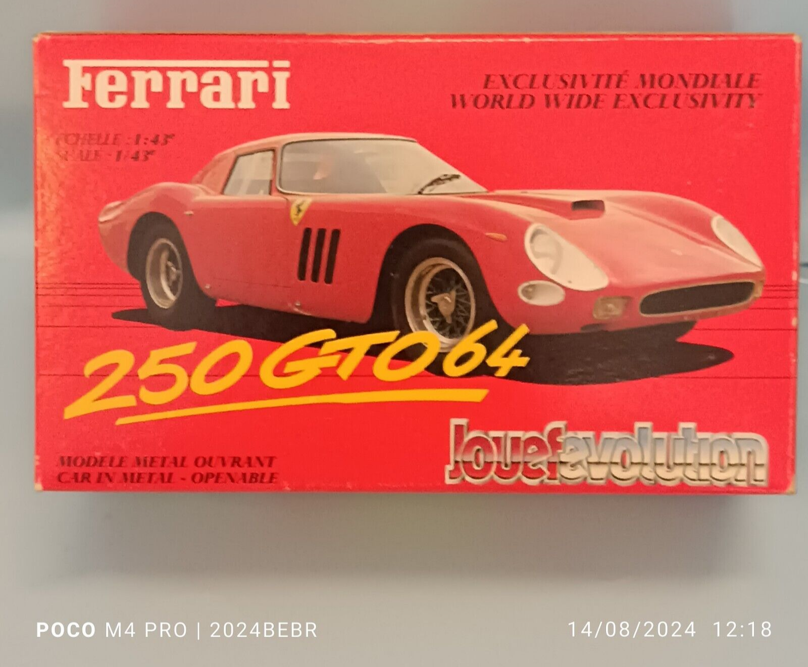 Ferrari 250 GTO 1964 Exclusivitè Mondiale Model Metal Jouef