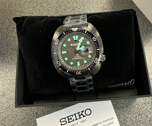 Pre-owned Seiko Men's Prospex King Turtle Black Automatic Watch Srpk43 Made In Japan