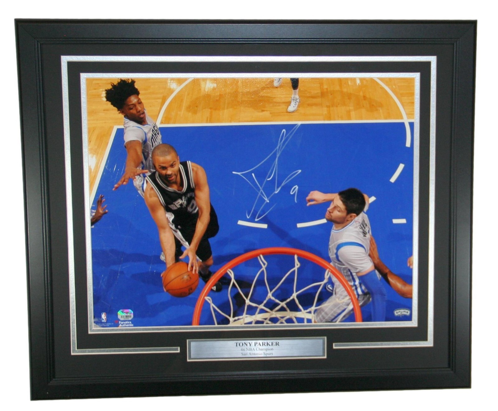 Tony Parker San Antonio Spurs 4x NBA Champion Auto 16x20