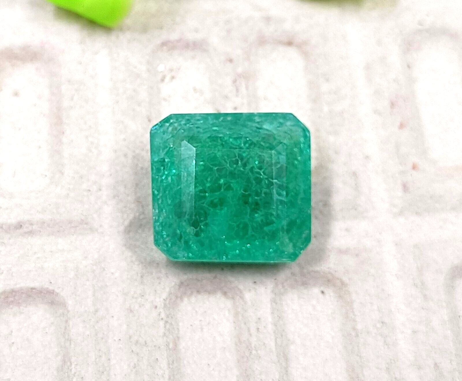 10-11 Ct Natural Green Emerald Colombia Emerald Cut Certified EGL Gemstone 6SGL