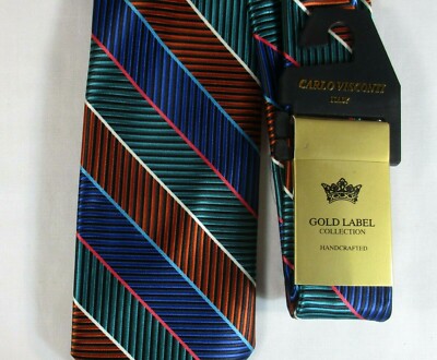 ''CARLO VISCONTI ITALY'' GOLD LABEL COLLECTION MENS TIE NEW OLD STOCK WITH TAGS 