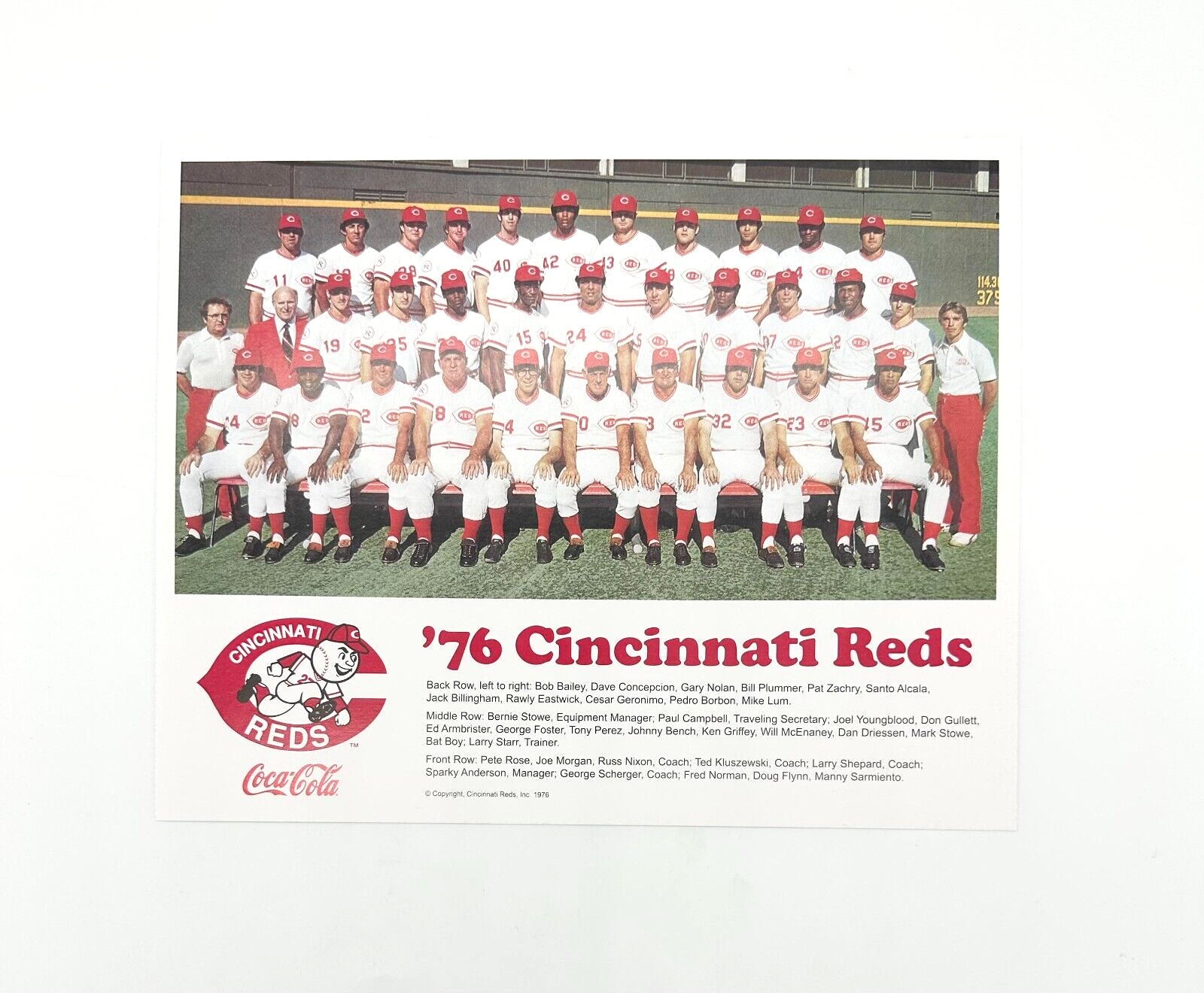 パーツ BIG RED MACHINE 1976 Cincinnati Reds Big Red Machine Auto 11x14 Photo Perez