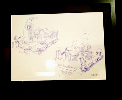 THE DOG SHOW Pluto FRAMED Original Disney Artist Sketch John Skewes