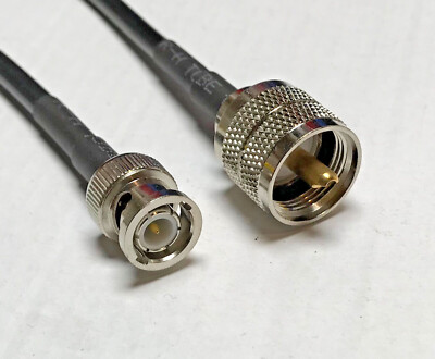 PL-259 UHF Male to BNC Male ACI200 RF Pigtail Coaxial Cable Fast Ship USA LOT
