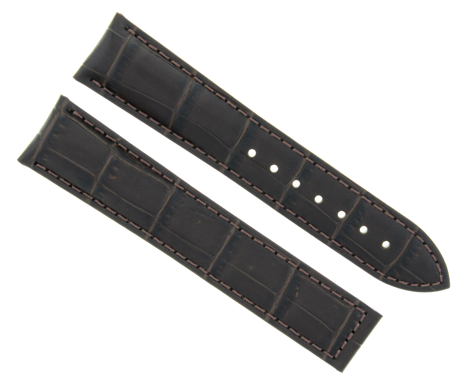 18MM LEATHER WATCH STRAP BAND FOR OMEGA SEAMASTER  DEPLOYMENT CLASP DARK BROWN