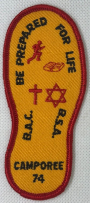 BSA 74 CAMPOREE BE PREPARED FOR LIFE BAC     RED Bdr.