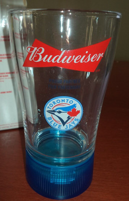 Toronto Blue Jays Budweiser Beer Bluetooth Blue Light Flash Home Run Glass